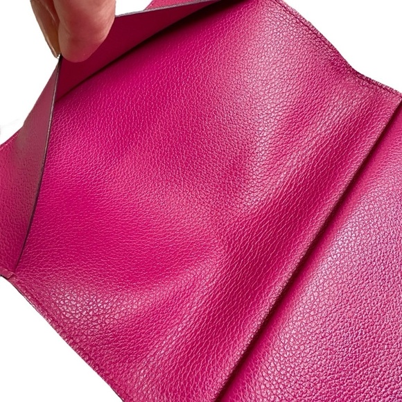 Authentic HERMES Pink Leather Eazip Slim Wallet Passport Holder with Box - Picture 7 of 14